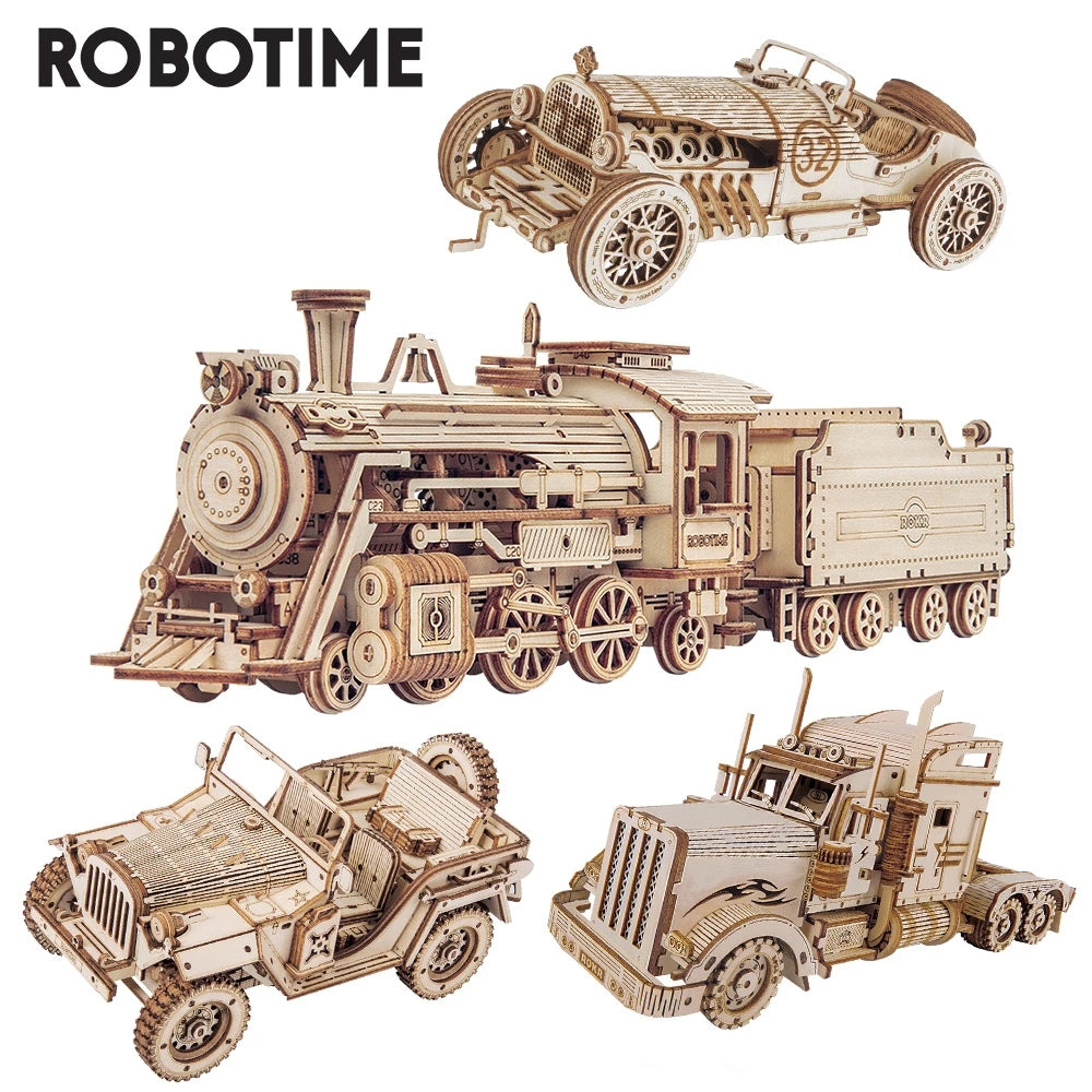 Robotime ROKR 3D Wooden Train Puzzle Kit