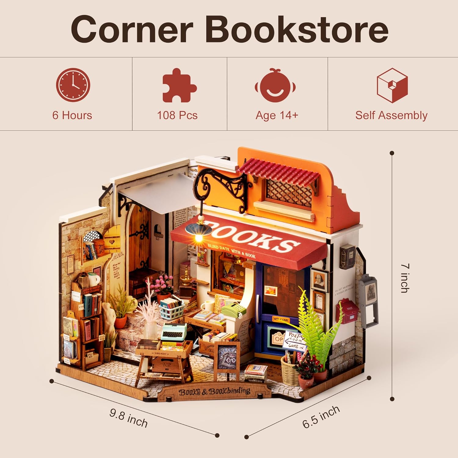 DIY Miniature Bookstore Kit