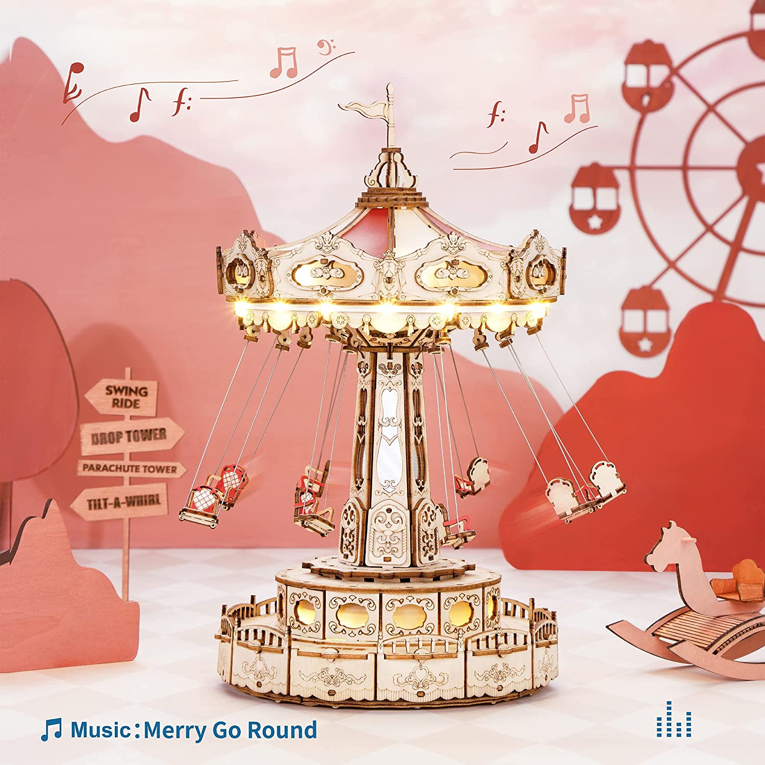 ROKR Swing Ride 3D Wooden Puzzle Kit