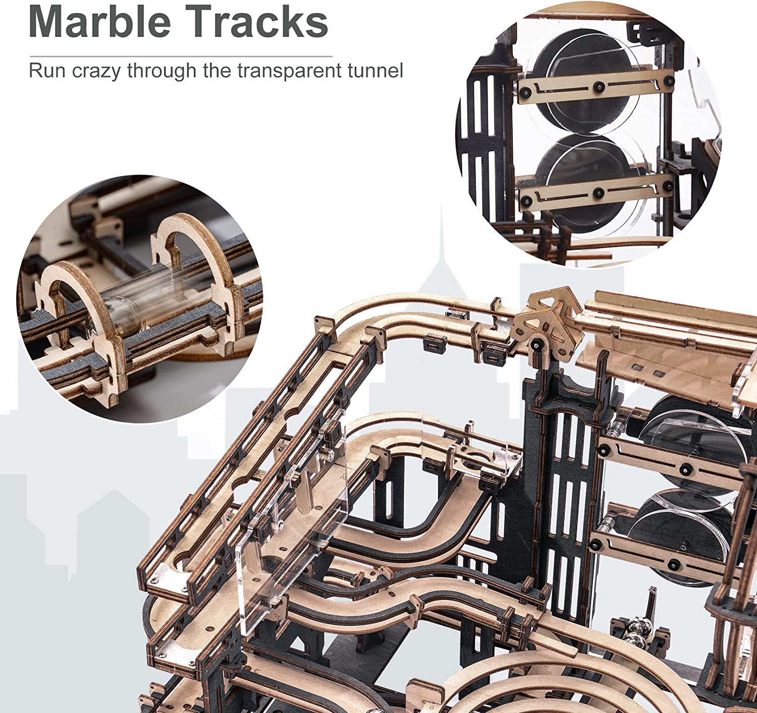 Marble Night City Wooden Marble Run Kit