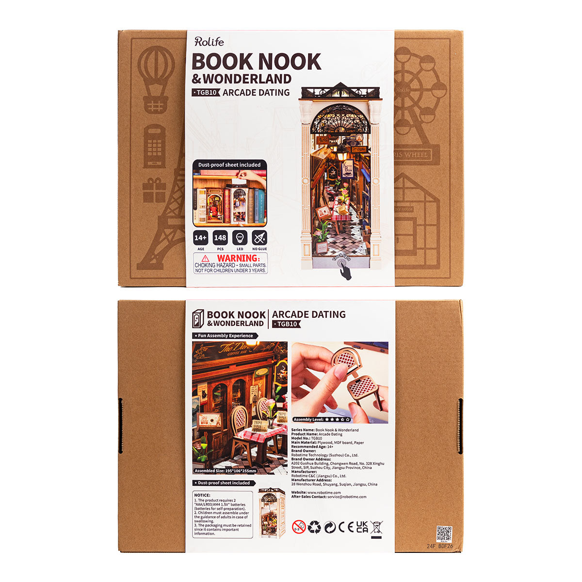 ROBOTIME Arcade Dating Paris Book Nook Kit